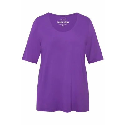 Afbeelding van Ulla Popken Voorkant Dubbellaags Tshirt basic, Dames, Maat: 42/44, .
