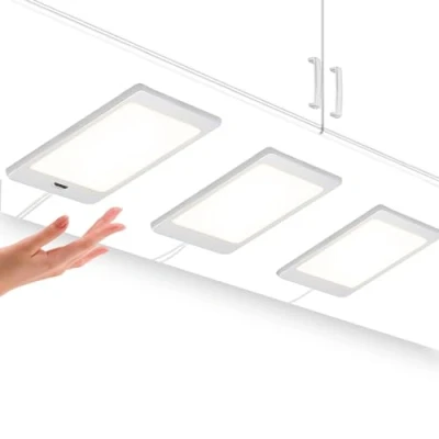 Afbeelding van LED Onderbouw Verlichting Keuken Lamp, Kastverlichting Boekenkast Met Handsensor, Neutraal Wit 4000K 450LM, 3X 5W Lampen en DC12V Bedrade Verbinding Voedingsadapter Van ENUOTEK