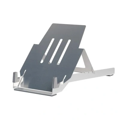 Afbeelding van R Go Tools Riser Laptophouder Basic, inklapbare en verstelbare laptopverhoger, aluminium, zilve