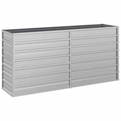 Afbeelding van vidaXL Plantenbak verhoogd 160x40x77 cm gegalvaniseerd staal zilver