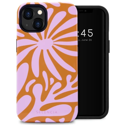Afbeelding van Apple iPhone 13 Hoesje Kunststof Selencia Hardcase/Backcover Modern Bloom Pink Telefoonhoesje