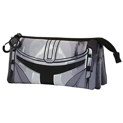 Afbeelding van Karactermania Star Wars Mandalorian Helm FAN Drievoudig Etui, Grijs