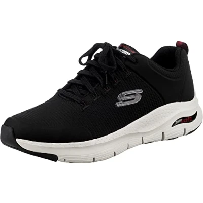 Afbeelding van Skechers Arch Fit Paradyme Sneaker voor heren, Zwart Textiel Wit Trim, 48.5 EU