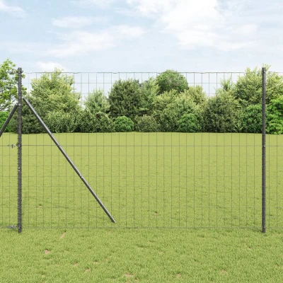 Afbeelding van vidaXL Euro Schutting Grijs 1.6x10 m Staal