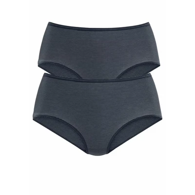 Afbeelding van SCHIESSER Modal Essentials slip (2 pack) dames midi nachtblauw wit Maat: 38