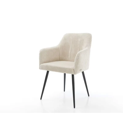 Afbeelding van Armleunstoel Greg Flex 4 poot conisch zwart cord beige