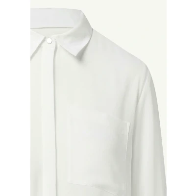 Afbeelding van comma Leicht Transparente MIT Verdeckter Knopfleiste Overhemdblouse, Dames, Maat: 44, Weiß