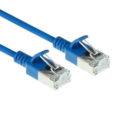 Afbeelding van ACT DC7630 LSZH U/FTP CAT6A Datacenter Slimline Patchkabel Snagless RJ45 Connectoren Blauw 15 cm