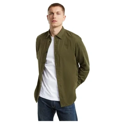 Afbeelding van G STAR Clean Regular Shirt Overhemd, Heren, Maat: Large, Moss