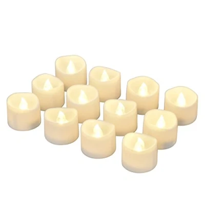 Afbeelding van eLander LED theelichten vlamloze kaarsen met timer, automatische modus: 6 uur aan en 18 uit, 3,2 x 3,6 cm, [12 stuks, warm wit]