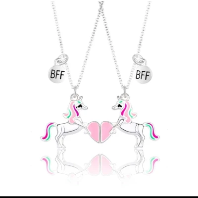 Afbeelding van Akyol vriendschapsketting ketting voor 2 vriendinnen unicorn best friends bff meisjes