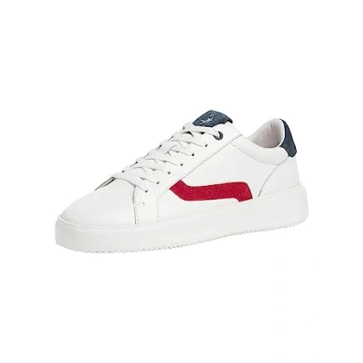 Afbeelding van MARCO TOZZI Heren 2 13605 20 leren sneakers, wit/rood, 42 EU, wit rood., EU