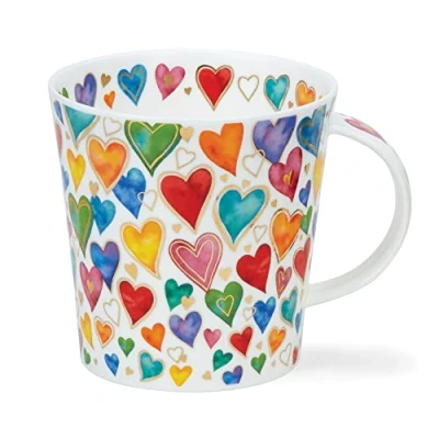 Afbeelding van DUNOON Lomond vorm mok 0,32 liter Dazzle (Hearts), goud