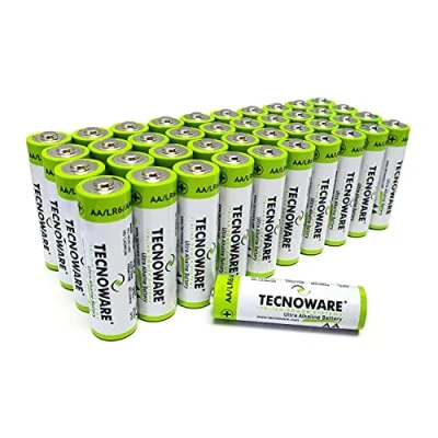 Afbeelding van Tecnoware Ultra Alkaline AA batterijen 1.5 Volt Ideaal voor speelgoed, controllers, afstandsbedieningen, zaklampen, horloges, consoles en andere apparaten die op werken. Pak 40 stuks