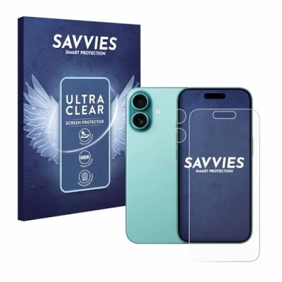 Afbeelding van Savvies Screenprotector voor Apple iPhone 16 (Voor+Camera) Folie Beschermfolie transparant (18 Stuks)