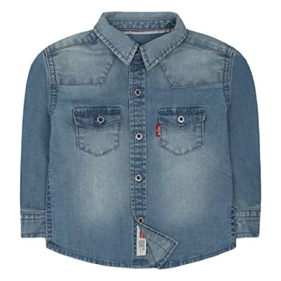 Afbeelding van Levi&#039;s Overhemd van denim met borstzakken in de kleur Indigo, maat: 92