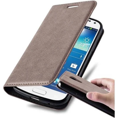 Afbeelding van Cadorabo Hoesje geschikt voor Samsung Galaxy S4 MINI in KOFFIE BRUIN Beschermhoes Case magnetische sluiting Cover