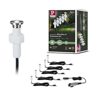 Afbeelding van Paulmann 93694 Outdoor Plug &amp; Shine EBL Set MicroPen II IP67 3000K roestvrij staal Inbouwarmatuur Inbouwspot Buiteninbouwarmatuur Buitenverlichting, 4.5 x 1.5 cm, Zilver