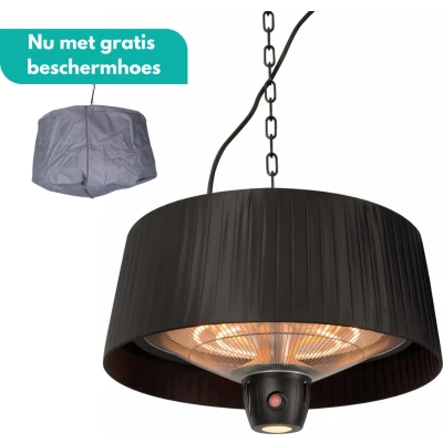 Afbeelding van Sunred COMBIDEAL Heater &amp; Hoes Artix Bright lijn Zwart Hangend model Terrasverwarmer