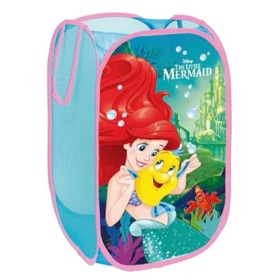 Afbeelding van SUPERDIVER Opvouwbare Ariel De Kleine Zeemeermin Opbergmand Licentie Officieel Disney Ideaal voor Speelgoed &amp; Kleding 36x36x58 cm Perfect Kinderen.