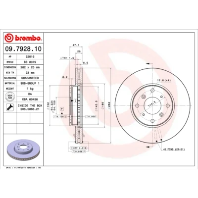 Afbeelding van Brembo Remschijf 09.7928.10
