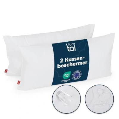 Afbeelding van Blumtal Waterdichte kussensloop 50 x 70 cm Kussenbeschermers met ritssluiting, ademend, anti mijten, Oeko Tex® 100 gecertificeerd