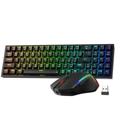 Afbeelding van Redragon BS136 Gaming Toetsenbord en Muis Combinatie, 75% K628 Tri Mode Draadloos Mechanisch RGB 8000 DPI muispakket