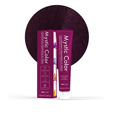 Afbeelding van Mystic Color Permanent Cream Coloring with Argan Oil and Calendula Long Lasting Hair Light Purple Brown Dye 5.2 100ml