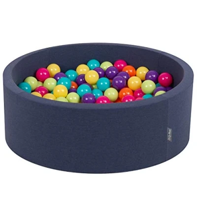 Afbeelding van KiddyMoon Schuim Ballenbak Voor Kinderen Met Ballen Ø 7 Cm Gemaakt In EU, Mblauw:L Groen Geel Turkoois Oranje D Roze Violet,90X30cm/300