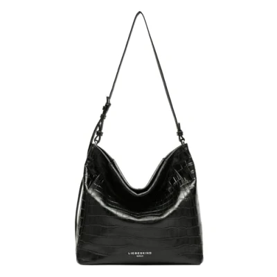 Afbeelding van Liebeskind Berlin Chudy HOBO M GERÄUMIGE AUS IN Krokooptik Handtas, Dames, Maat: One Size, Schwarz