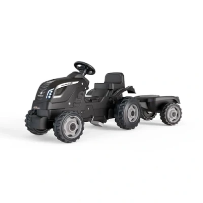 Afbeelding van Smoby Farmer XL Traptractor met Trailer Zwart