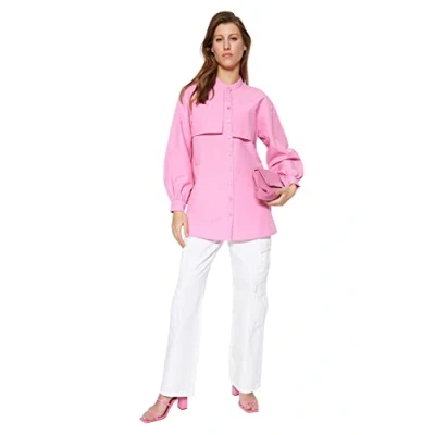 Afbeelding van Trendyol Roze Geweven Katoenen Overhemd Tctss23Tg00030