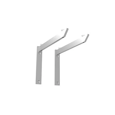 Afbeelding van Alusfera Plankbeugel, hoekdrager, metaal, rek, houders, glasplaat, plankdrager, plankhoek, zilver, zware lasten, 2 stuks systeem voor planken zilver 240 mm