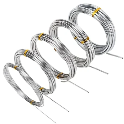 Afbeelding van Zilver Aluminium Knutseldraad, 5 Maten (1 mm, 1,5 2 2,5 3 mm) Meter Lengte Flexibele Draadrollen voor het Maken van Sieraden, Doe zelf, Beeldhouwkunst en Knutselwerken