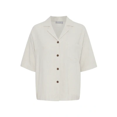 Afbeelding van Fransa Overhemdblouse, Dames, Maat: Large, Birch melange