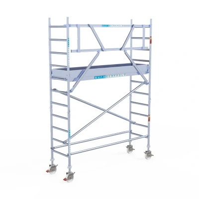 Afbeelding van Gevelvrije rolsteiger 0.75x2.50x4.20m werkhoogte &quot;houten platformen&quot;