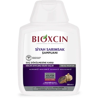 Afbeelding van Bioxsine Zwarte Knoflook Shampoo 300 ml (shampoo tegen haaruitval)