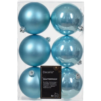 Afbeelding van Kerstbal kunststof d8 cm sblw 6st kerst Decoris