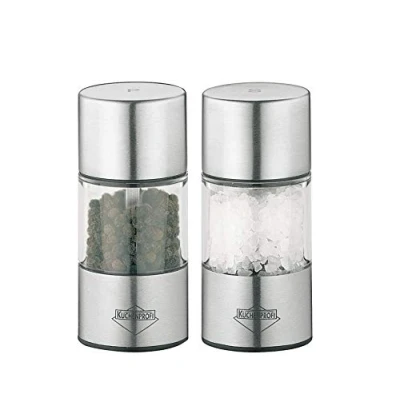 Afbeelding van KuchenProfi 8,5 cm Weense Molen Set Geborsteld Zilver Glas