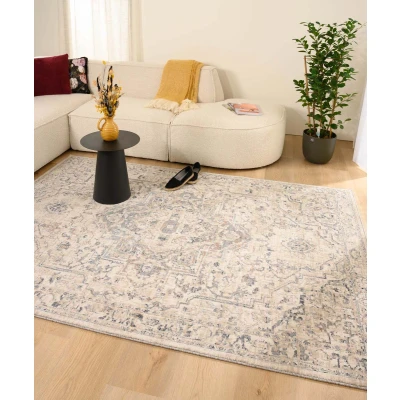 Afbeelding van Vintage Vloerkleed Classic Bernard Wit/blauw 120x170 Cm