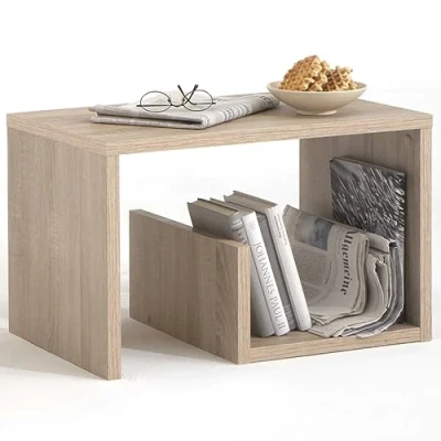 Afbeelding van Salontafel 2 in 1 59x36x38 cm eikenkleurig