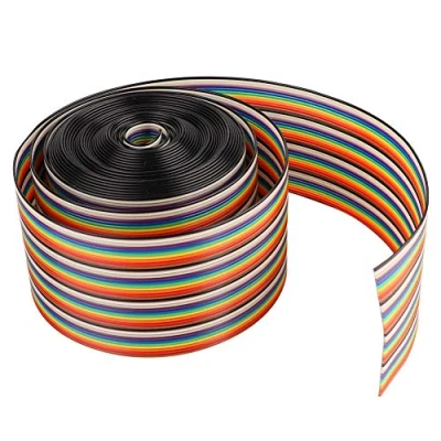 Afbeelding van Kleurrijke 1,27 mm afstand pitch kabel 40P regenboog platte lintkabel met draadbreedte 5,08 cm(5meters)