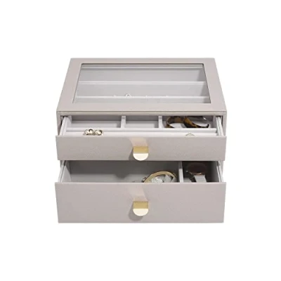 Afbeelding van Stackers Taupe Classic sieradendoosje Set van 2 (met laden)