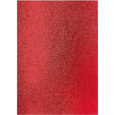 Afbeelding van Eazycraft Glitterpapier A4 Kerstrood (5st)