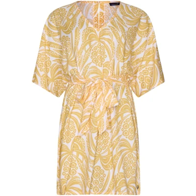 Afbeelding van Rebelle Jurk Tropical Jungle Viscose Geel/Wit Maat 36