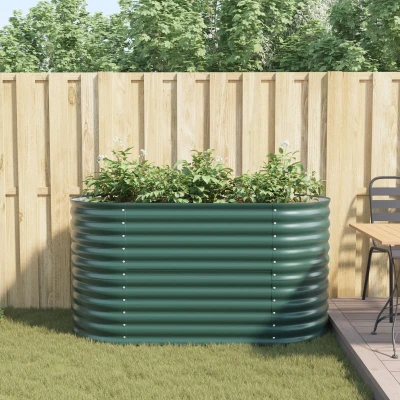 Afbeelding van vidaXL Tuin Verhoogd Bed Groen Gegalvaniseerd staal 160 x 80 81 cm