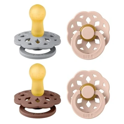 Afbeelding van BIBS Boheme Speen verpakking van 4 stuks. BPA vrij, Ronde speen. Natuurlijk rubberlatex, Gemaakt in Denemarken. Maat 2 (Verpakking stuks), Woodchuck Mix