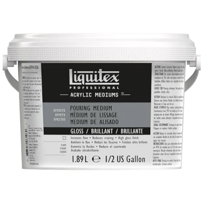 Afbeelding van Liquitex 5343 Professional Gietmedium, waterdicht, niet vergelend, flexibel, verhoogt de verfvloeiing gietmedium voor acrylverf Fles van 1,89 liter