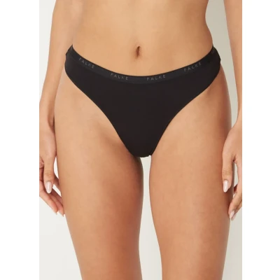 Afbeelding van Falke dames Daily Comfort string met logoband in 2 pack de kleur Zwart, maat: L