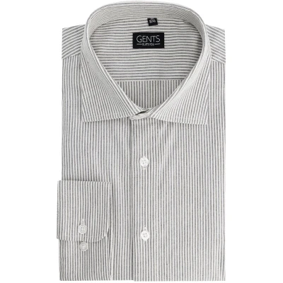 Afbeelding van Gents Overhemd stretch streep grijs Maat 3XL